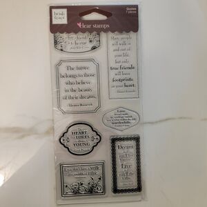 Fiskars Heidi Grace Designs QUOTES-DREAM LOVE HEART Clear Cling Stamps Set of 7